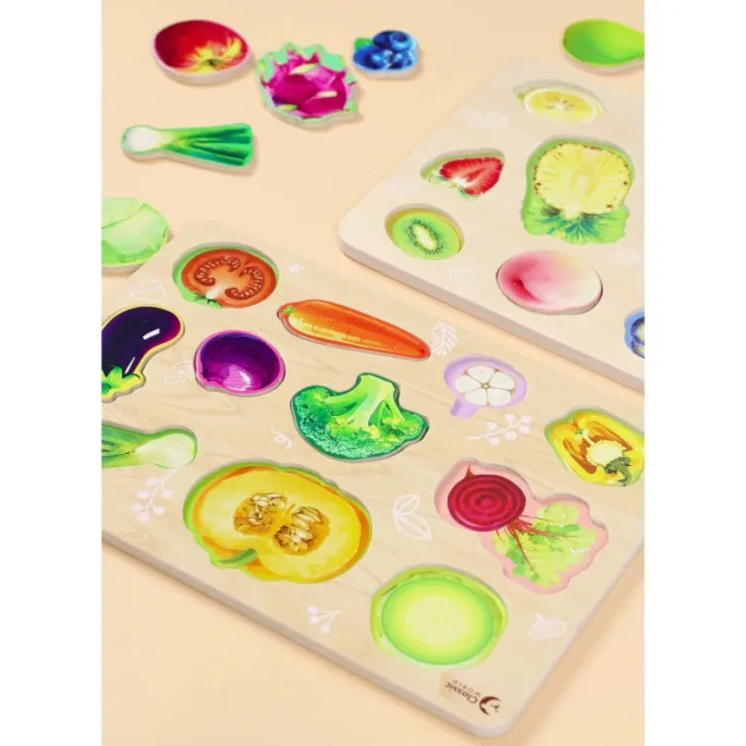 Zestaw Montessori z drewnianymi warzywami