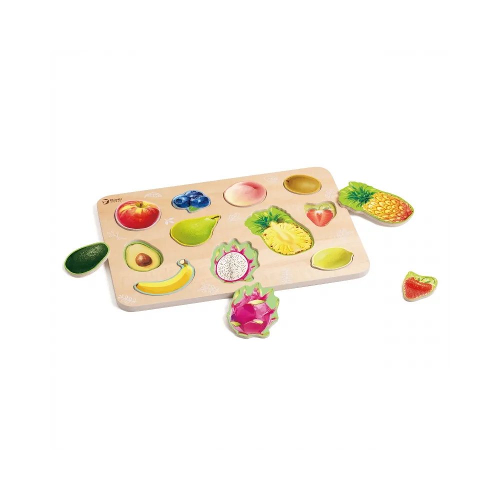 Drewniana układanka z owocami dla dzieci