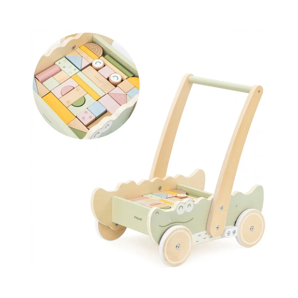 Viga Drewniany Wózek Na Klocki Pchacz