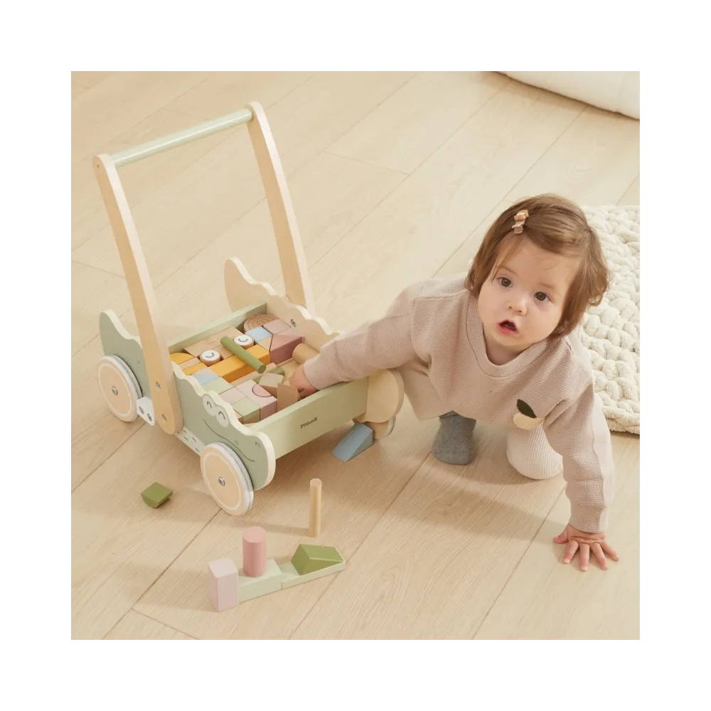 Viga Drewniany Wózek Na Klocki Pchacz