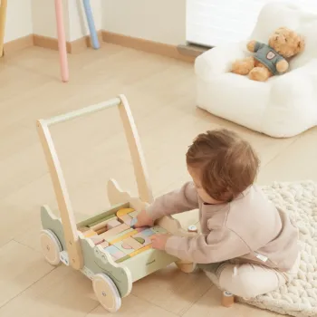 Viga Drewniany Wózek Na Klocki Pchacz