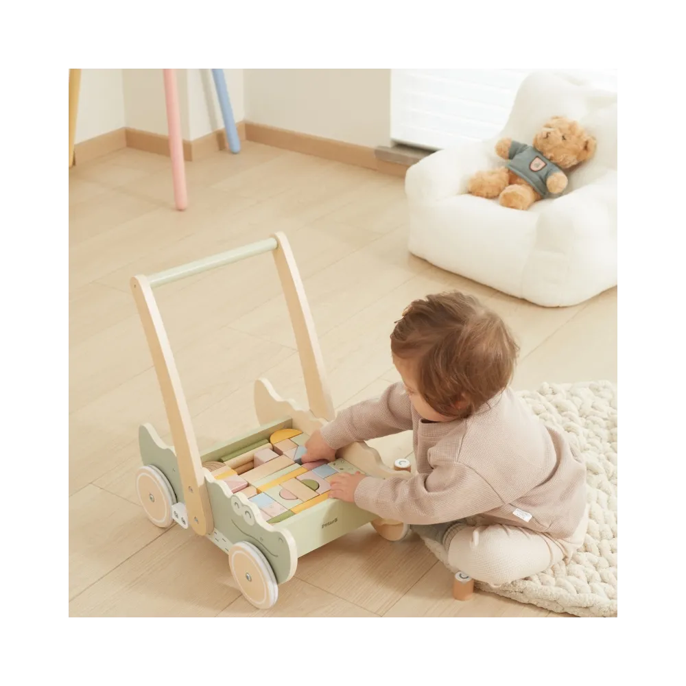 Viga Drewniany Wózek Na Klocki Pchacz