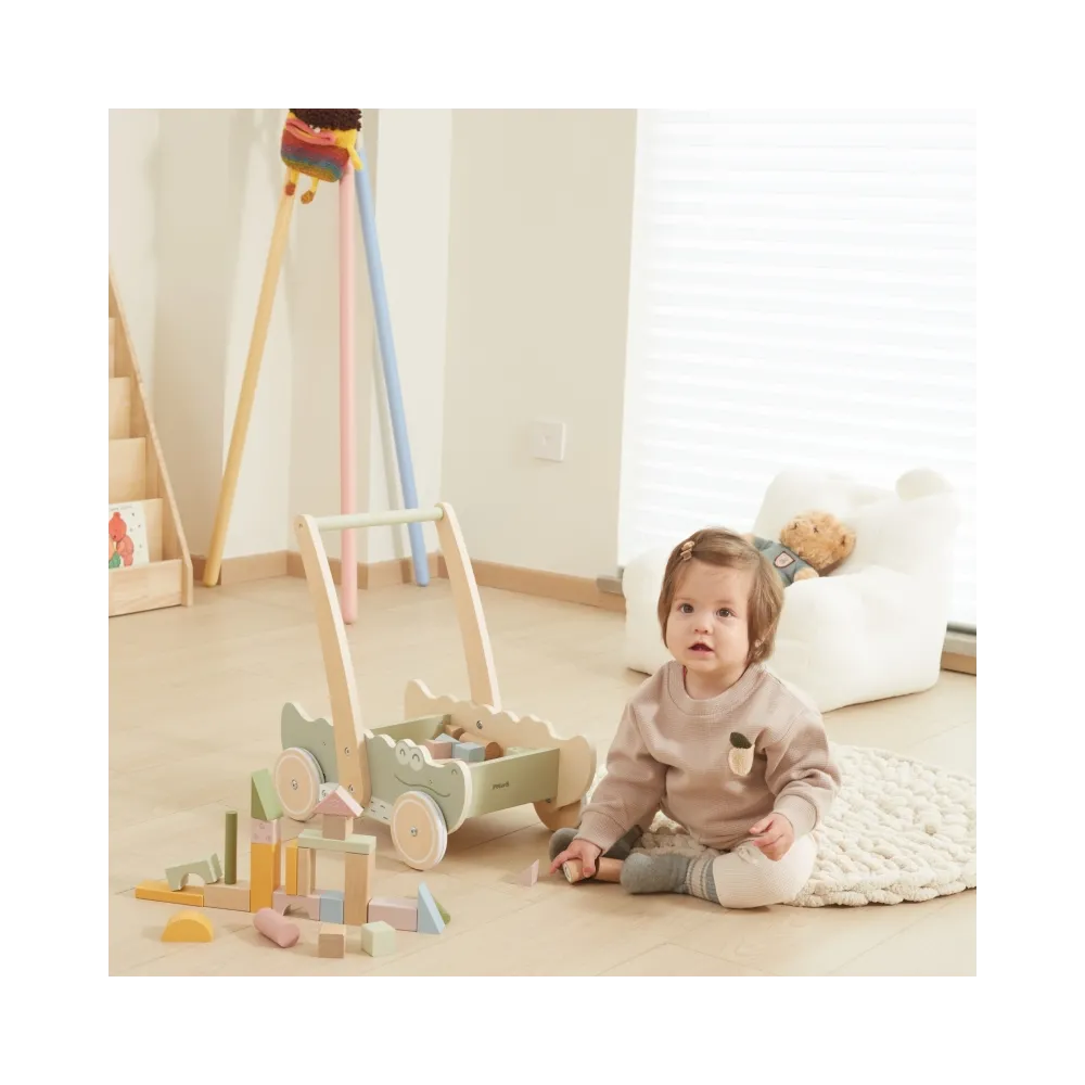 Viga Drewniany Wózek Na Klocki Pchacz