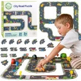 WOOPIE GREEN Droga Puzzle dla Dzieci Autostrada Makieta 21 el. Certyfikat FSC
