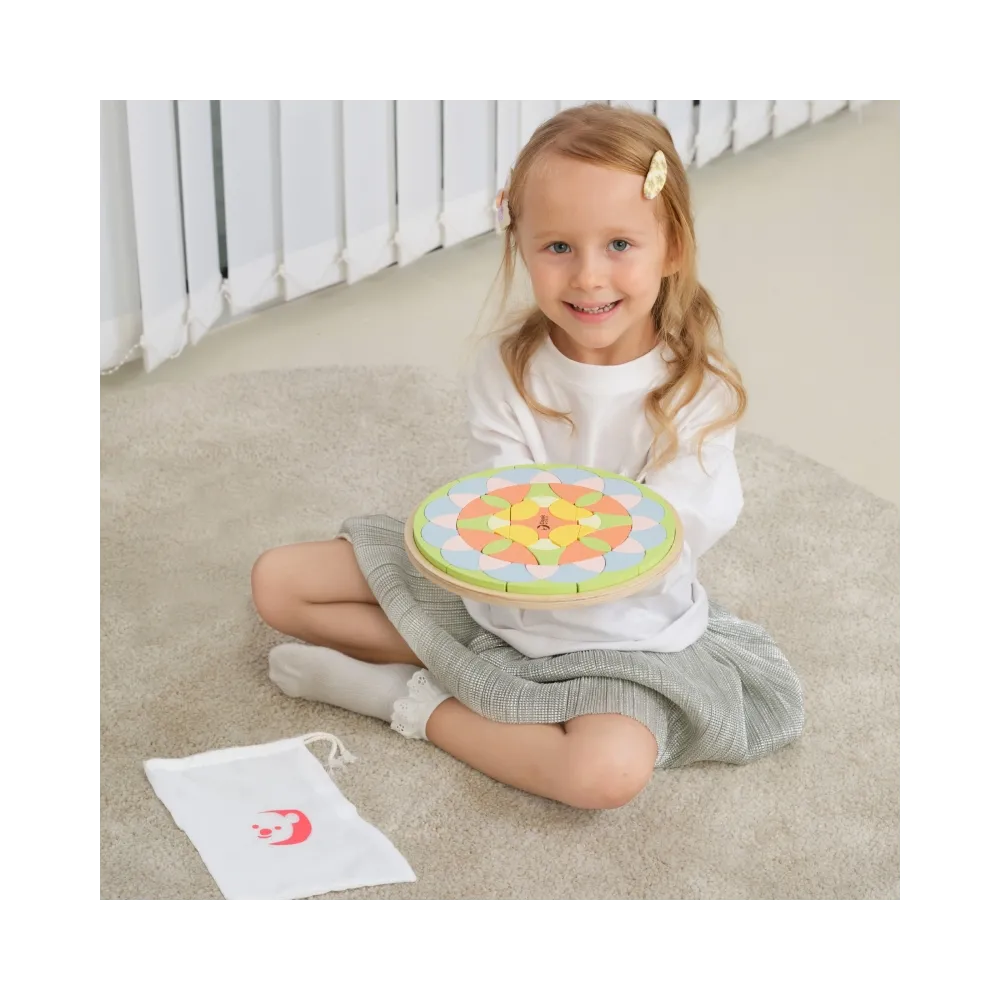 CLASSIC WORLD Pastelowa Mandala Układanka Montessori Mozaika Kwiaty