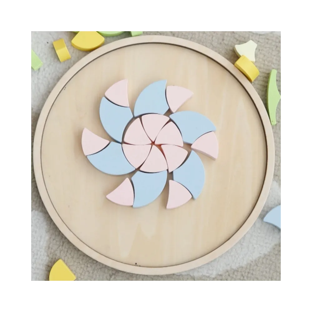 CLASSIC WORLD Pastelowa Mandala Układanka Montessori Mozaika Kwiaty