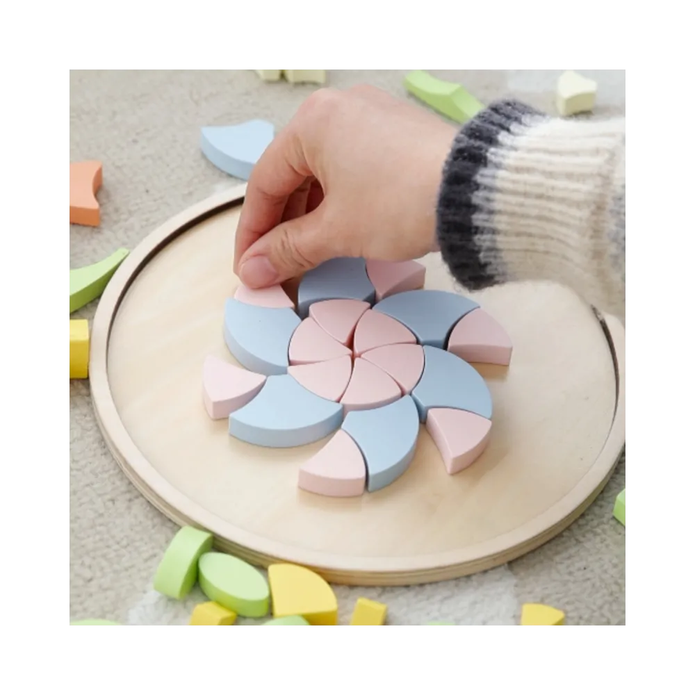 CLASSIC WORLD Pastelowa Mandala Układanka Montessori Mozaika Kwiaty