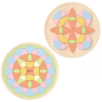 CLASSIC WORLD Pastelowa Mandala Układanka Montessori Mozaika Kwiaty