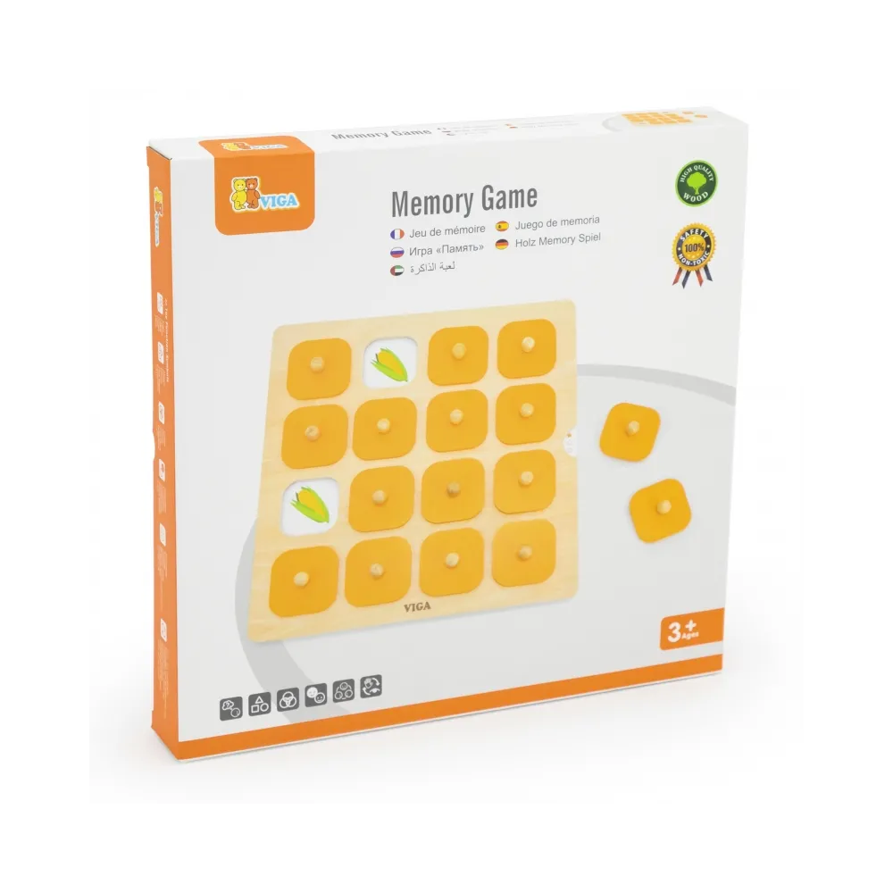 Viga Memory Gra Pamięciowa Zgadnij Obrazki 10 Kart Montessori