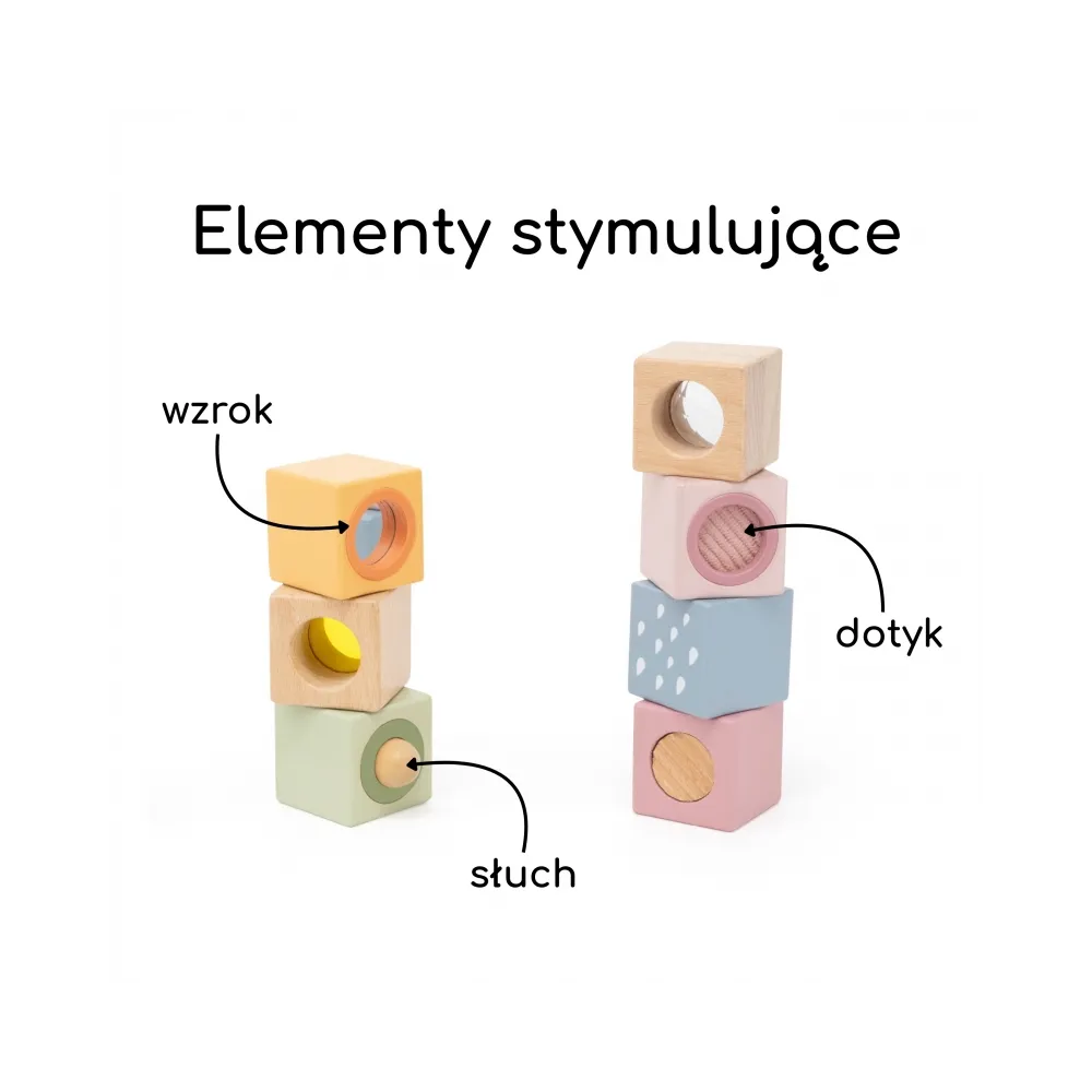 VIGA Drewniane Klocki Sensoryczne PolarB
