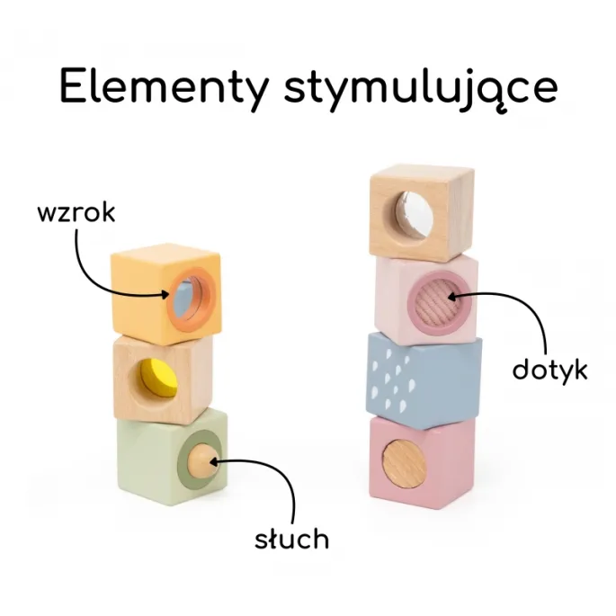 Inspirowane naturalnym drewnem klocki dla dzieci