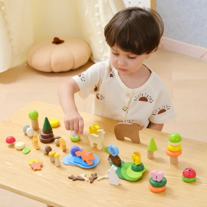 Kreatywne klocki leśne dla maluchów