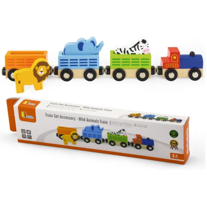 Zestaw akcesoriów do kolejki z magnesami.