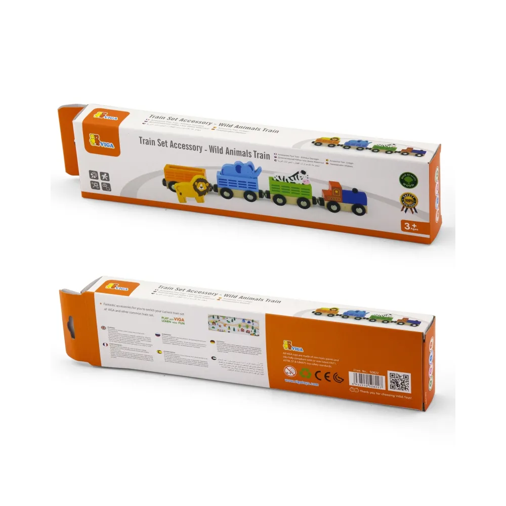 VIGA Zestaw akcesoriów do kolejki - pociąg z dzikimi zwierzętami ZOO