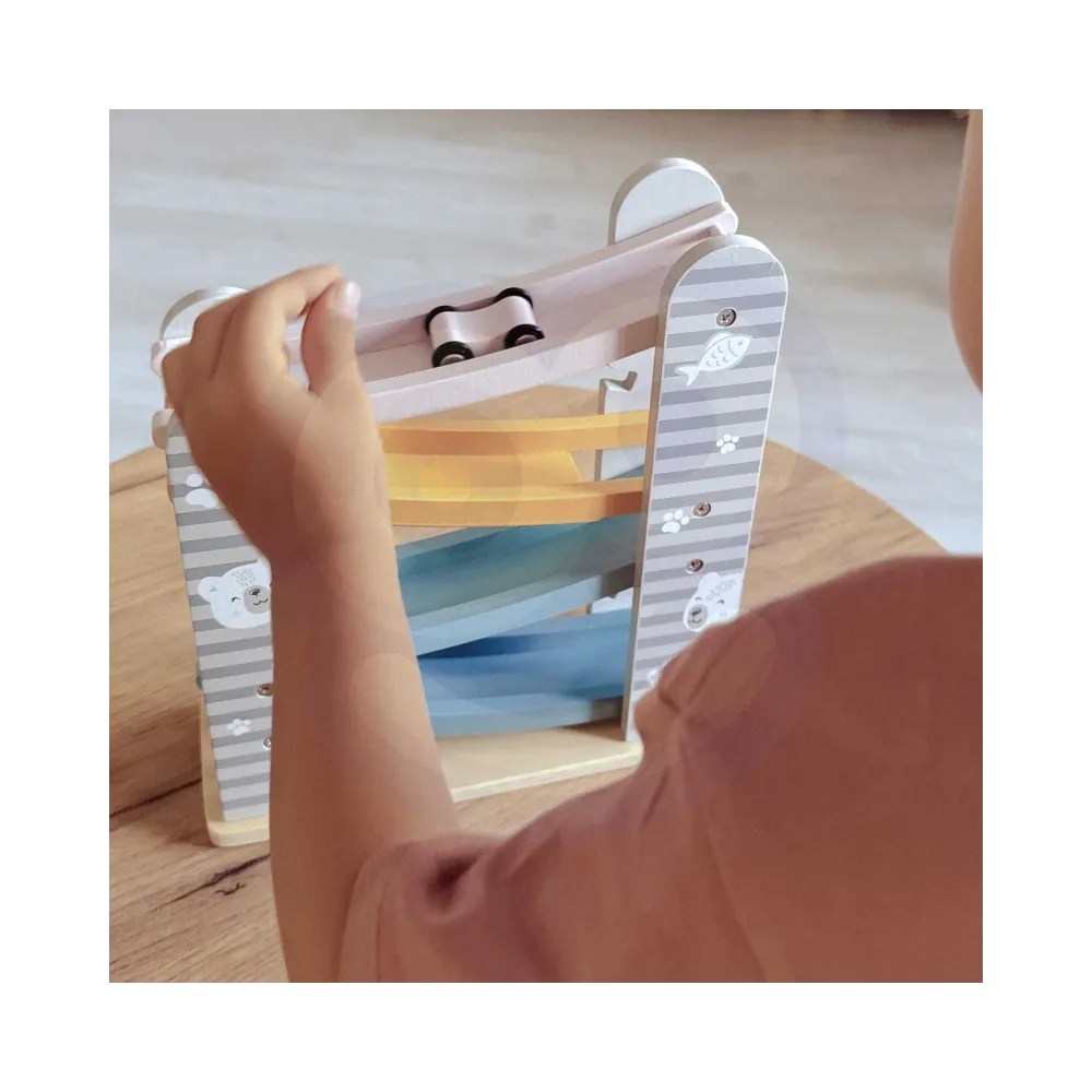 VIGA PolarB Drewniana Zjeżdżalnia Dla Samochodzików Tor Wyścigowy