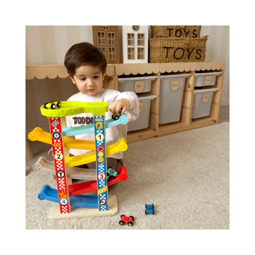 TOOKY TOY Kolorowa Zjeżdżalnia Tor Dla Samochodów
