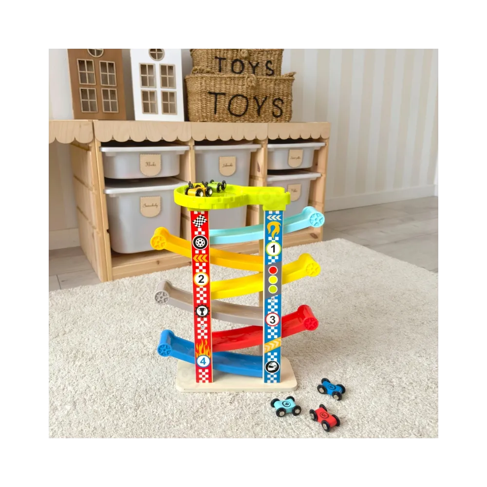 TOOKY TOY Kolorowa Zjeżdżalnia Tor Dla Samochodów