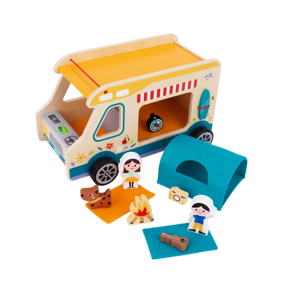TOOKY TOY Drewniany Kamper Postacie Kemping