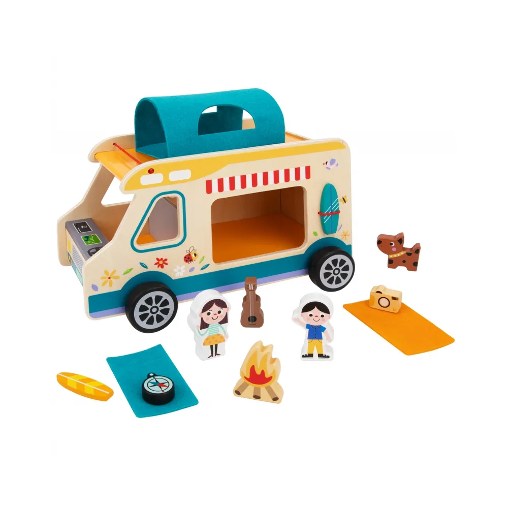 TOOKY TOY Drewniany Kamper Postacie Kemping
