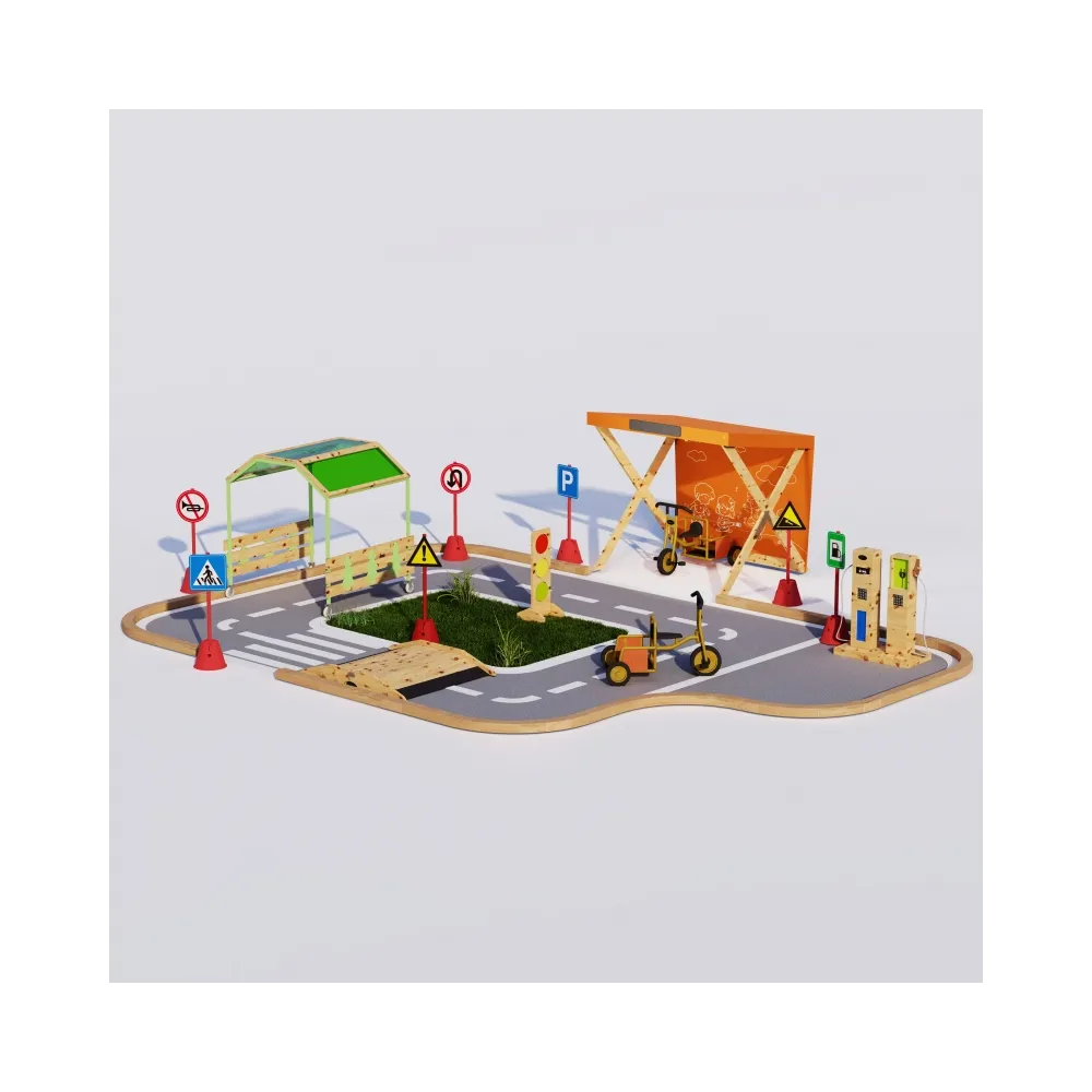 CLASSIC WORLD EDU Drewniany Mostek Rampowy Najazd Droga Tor dla Rowerów