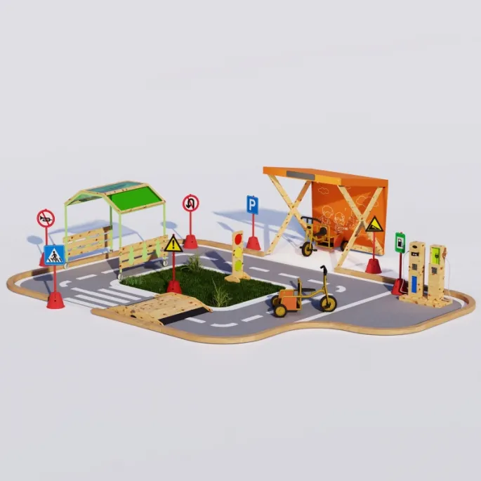 CLASSIC WORLD EDU Drewniany Mostek Rampowy Najazd Droga Tor dla Rowerów