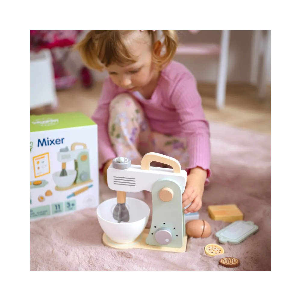 WOOPIE GREEN Drewniany Mikser Kuchenny Blender z Akcesoriami 11 el.