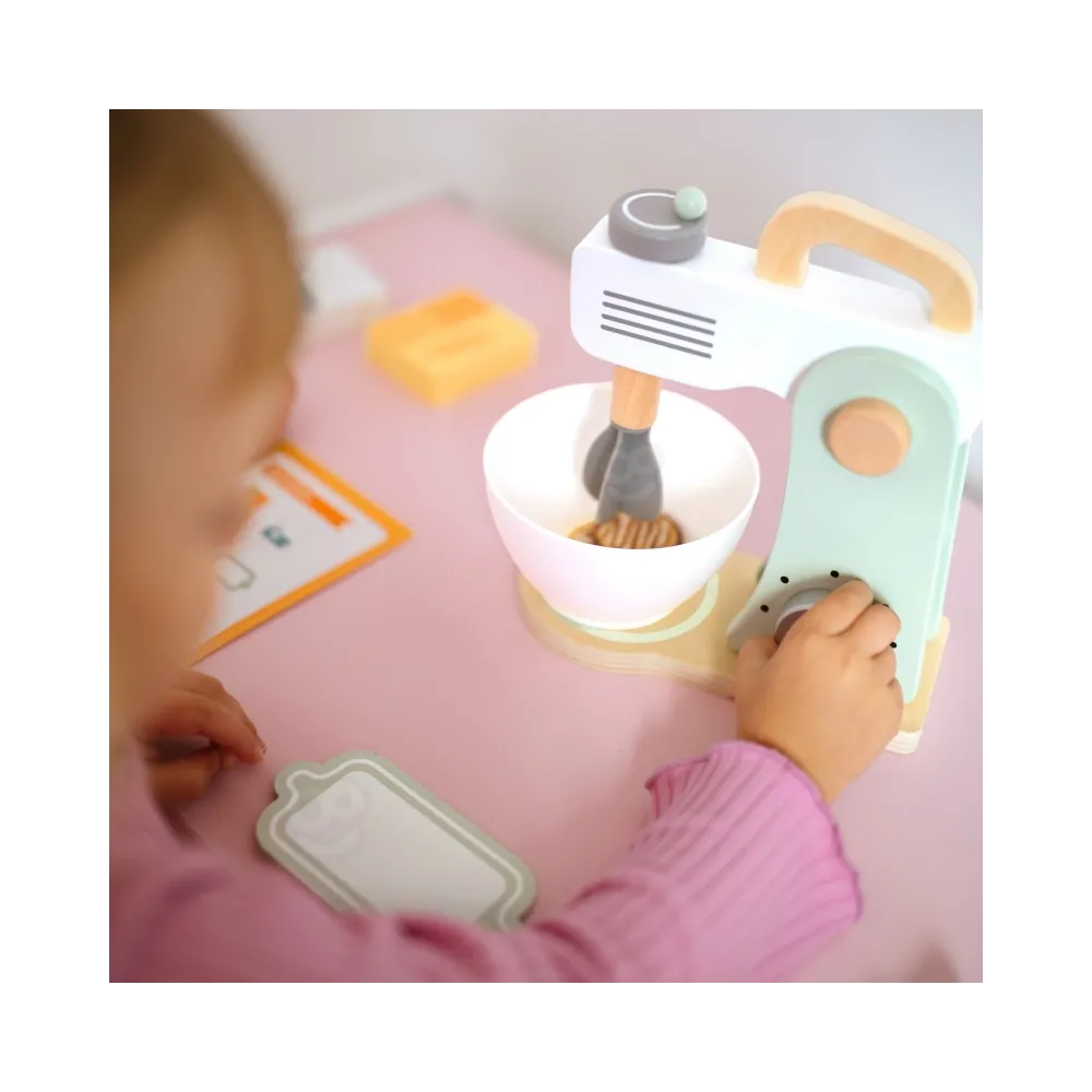 WOOPIE GREEN Drewniany Mikser Kuchenny Blender z Akcesoriami 11 el.