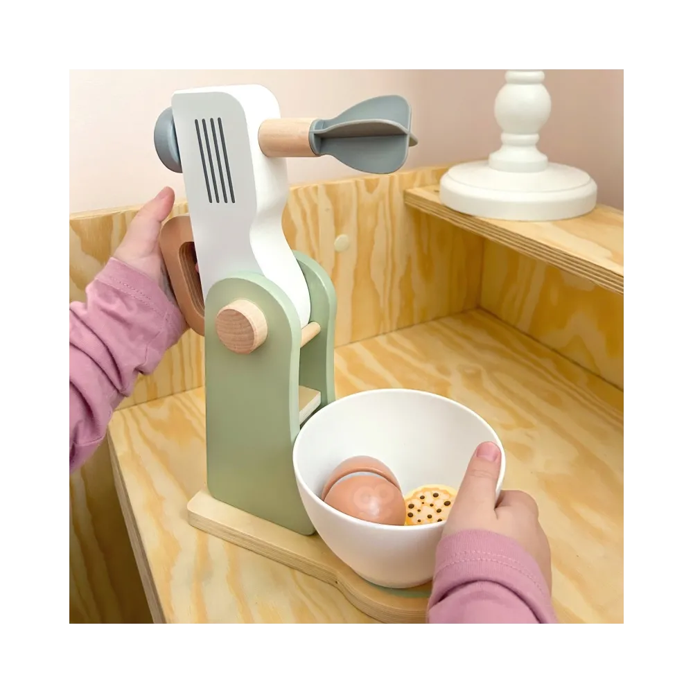 WOOPIE GREEN Drewniany Mikser Kuchenny Blender z Akcesoriami 11 el.