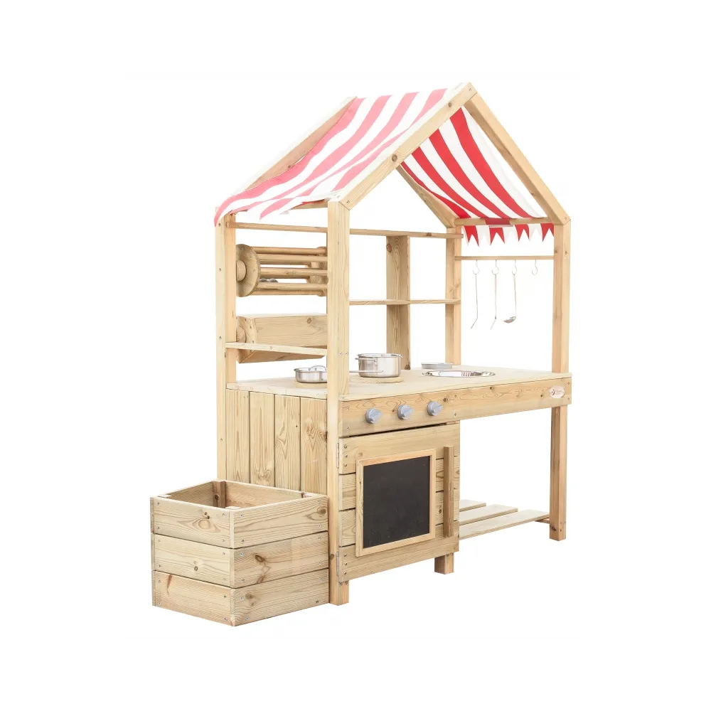 Kuchenka dziecięca z naturalnego drewna Classic World z kompletem przyborów