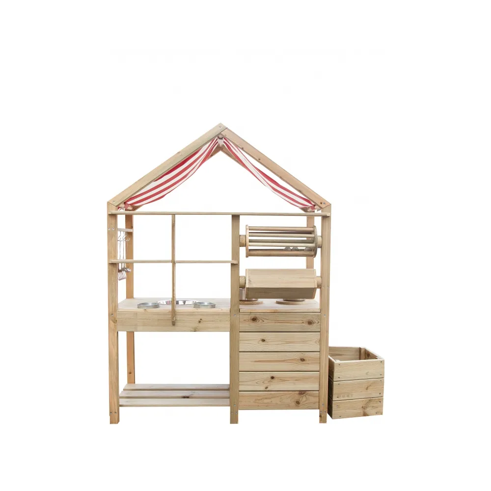 Zestaw kreatywny – drewniana kuchnia outdoor z piekarnikiem i zlewem