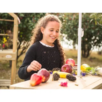 Edukacyjna kuchnia zabawkowa z impregnowanego drewna dla najmłodszych