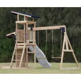 AXI Drewniany Duży Plac Zabaw Huśtawki Zjeżdżalnia Wieża + Piaskownica - Biały