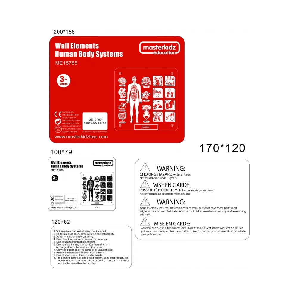 MASTERKIDZ Tablica Edukacyjna Układ Ciała Ludzkiego Montessori