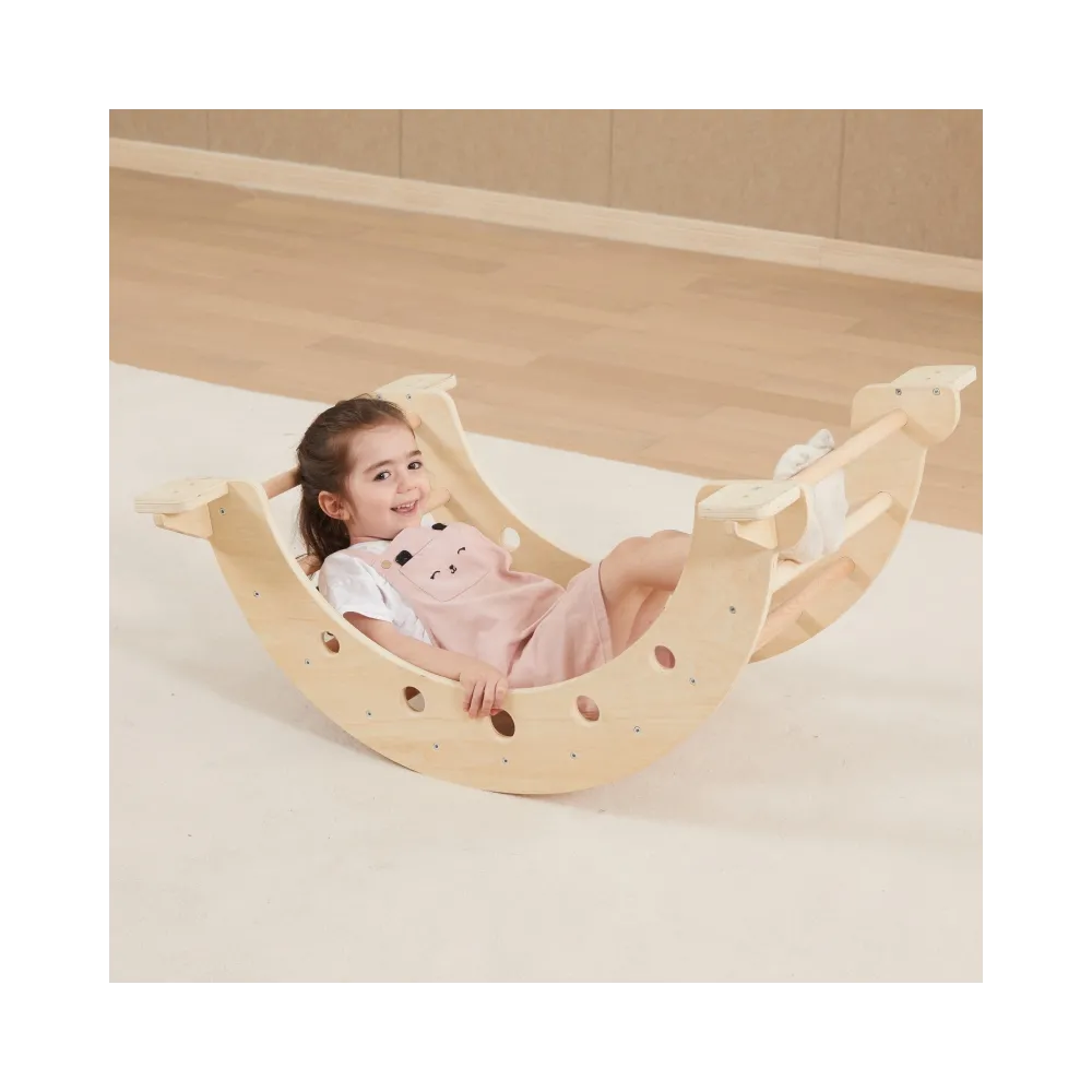 VIGA Drewniany Bujak Naturalny Montessori