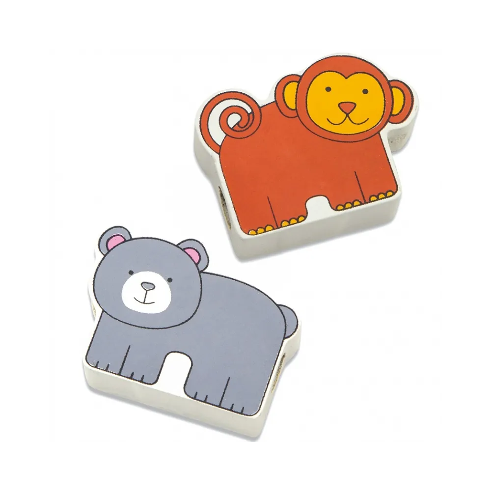 VIGA Drewniana Nawlekanka Przeplatanka Klocki Safari ZOO