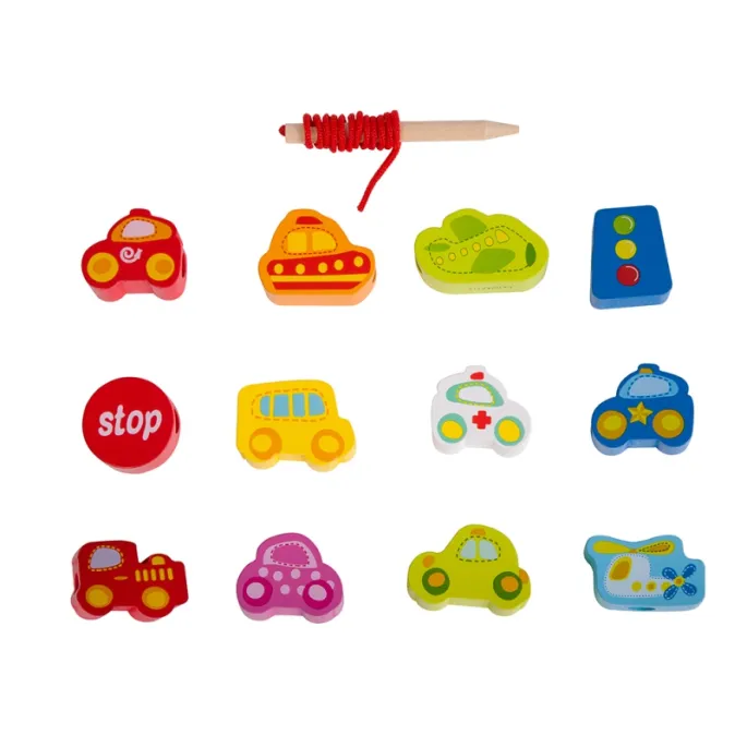 Sznurek do nawlekania z klockami dla dzieci