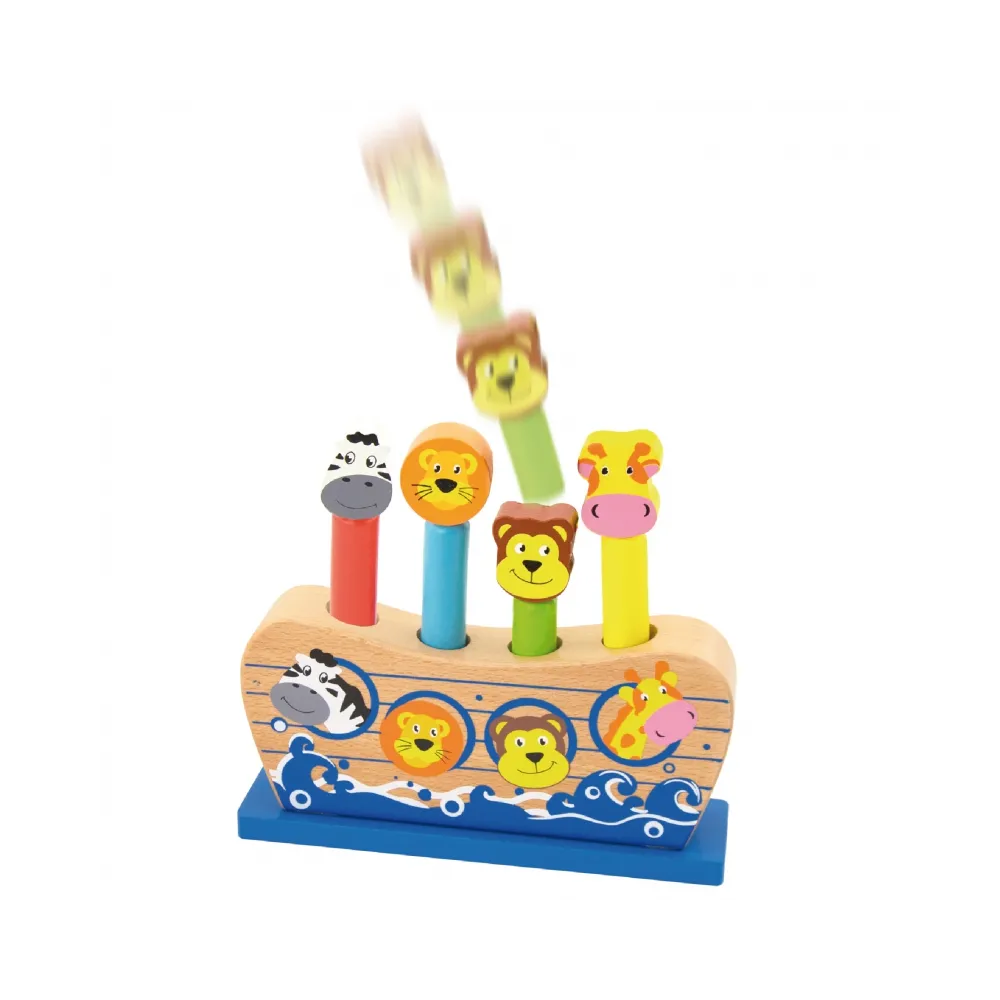 VIGA Drewniane Skaczące Zwierzątka Arka Noego
