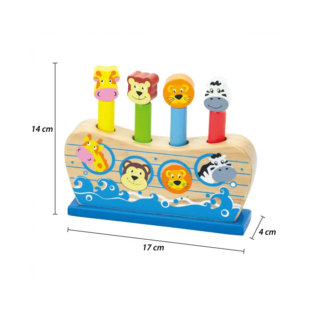 VIGA Drewniane Skaczące Zwierzątka Arka Noego
