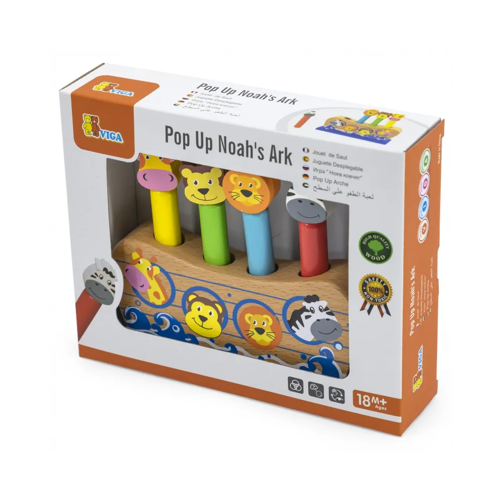 VIGA Drewniane Skaczące Zwierzątka Arka Noego