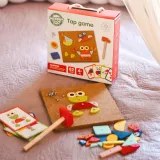 WOOPIE GREEN Drewniana Przybijanka z Młotkiem Układanka 20 wzorów 82 el. Certyfikat FSC