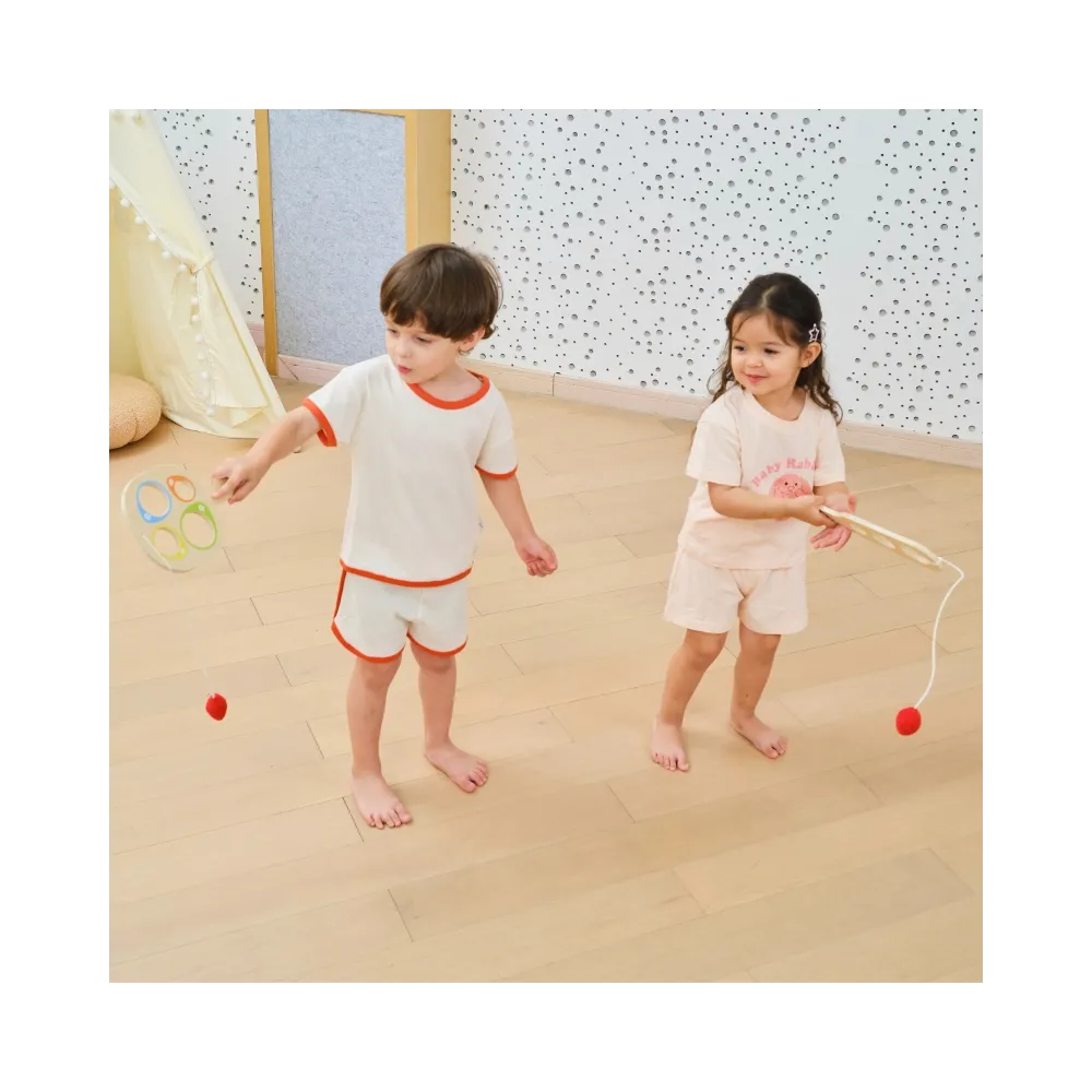 VIGA Drewniany Zestaw Paletek do Gry Złap Piłkę z Punktacją