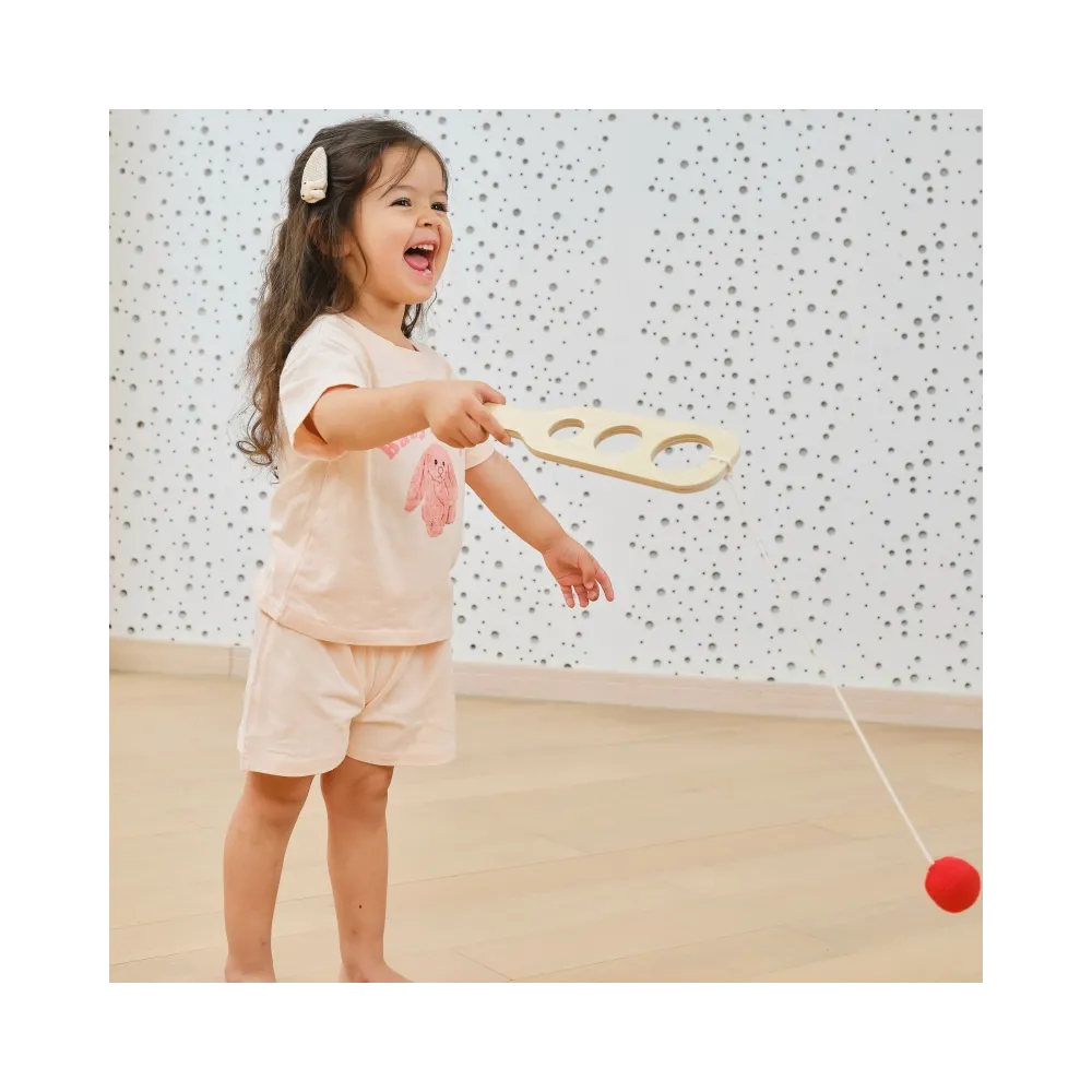 VIGA Drewniany Zestaw Paletek do Gry Złap Piłkę z Punktacją