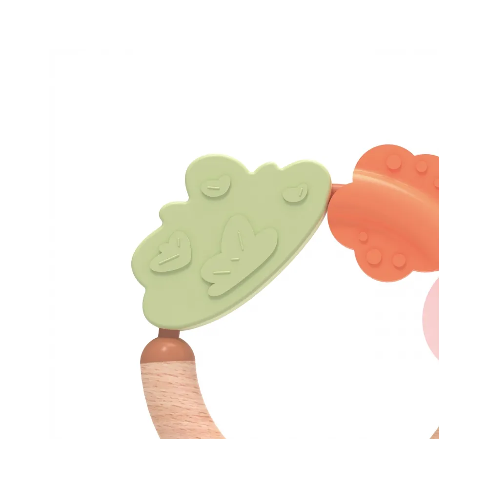 CLASSIC WORLD Drewniana Grzechotka Sensoryczna Gryzak 2w1