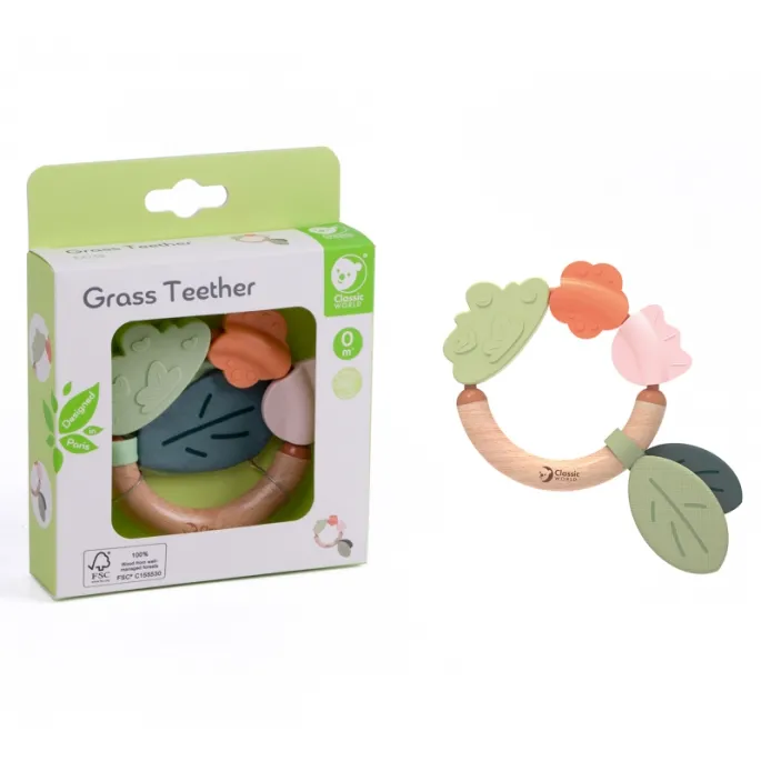 Eko grzechotka dla dzieci z pastelowymi kolorami