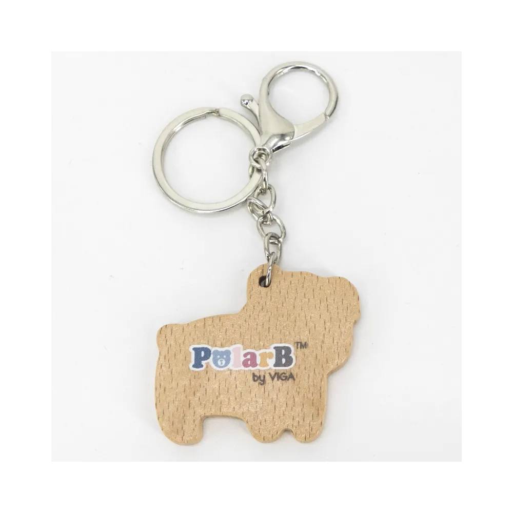 VIGA PolarB Drewniany Breloczek Biały Miś Brelok