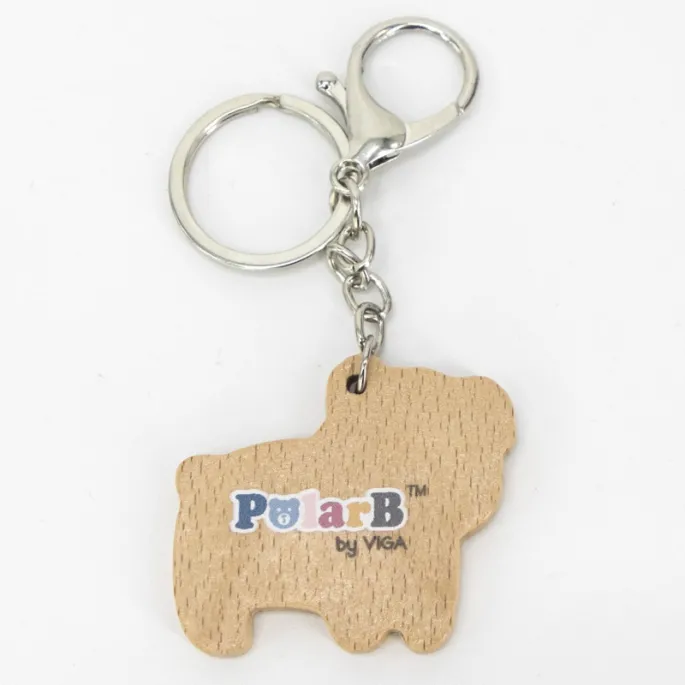 Drewniany breloczek w kształcie białego misia