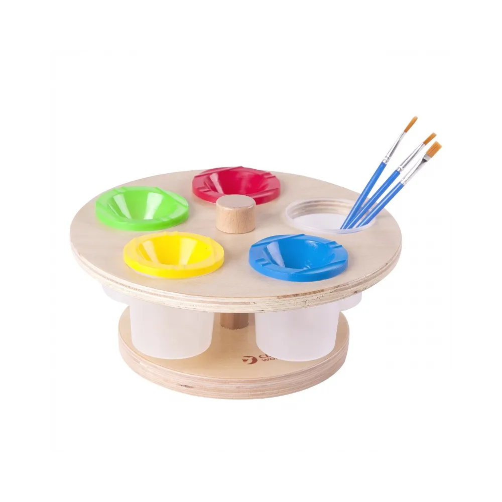 CLASSIC WORLD EDU Obrotowy Stojak na Kubeczki z Farbą + Pojemniki