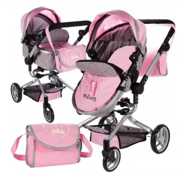 Wózek spacerowy głęboki Spacerówka Gondola 2w1 Różowy G2