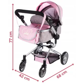Wózek spacerowy głęboki Spacerówka Gondola 2w1 Różowy G2