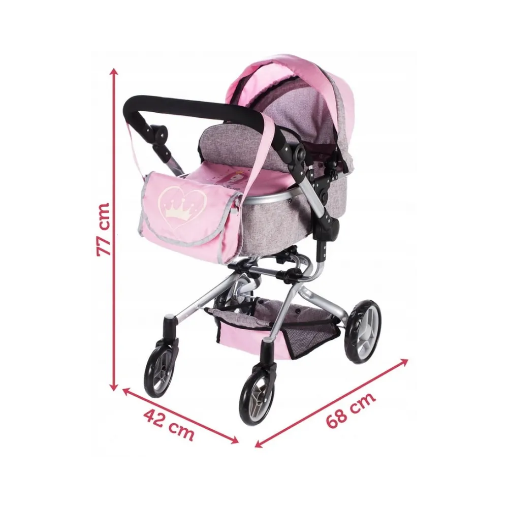 Wózek spacerowy głęboki Spacerówka Gondola 2w1 Różowy G2